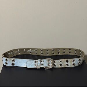 Vintage distressed light blue adjustable Y2K belt Sz 30